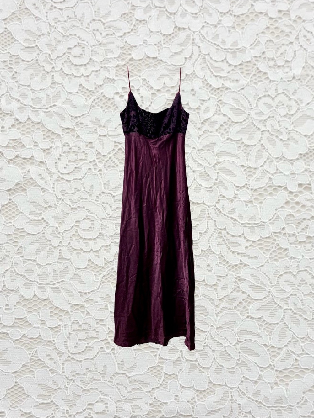 vintage y2k fairy whimsygoth deep purple velvet and satin babydoll evening dress